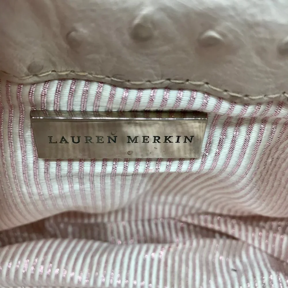 Lauren Merkin Off White Ostrich Leather Clutch - Picture 11 of 11